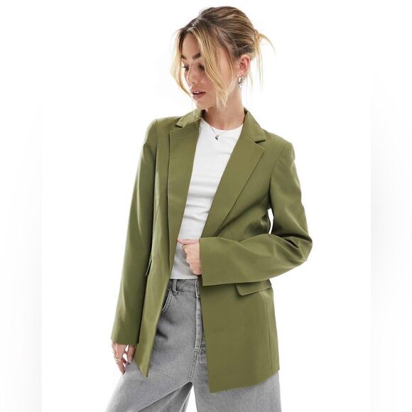 Miss Selfridge blazer in khaki green size 2 NWT in packaging‎ - Picture 1 of 7